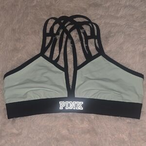 PINK Victoria's Secret Strappy Sports Bra - Black and Gray